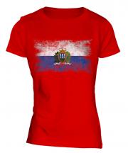 San Marino Distressed Flag Ladies T-Shirt