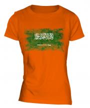 Saudi Arabia Distressed Flag Ladies T-Shirt