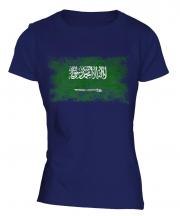Saudi Arabia Distressed Flag Ladies T-Shirt
