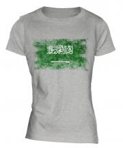 Saudi Arabia Distressed Flag Ladies T-Shirt
