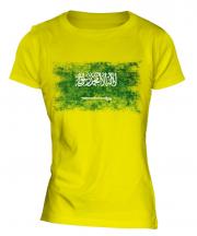 Saudi Arabia Distressed Flag Ladies T-Shirt