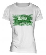 Saudi Arabia Distressed Flag Ladies T-Shirt