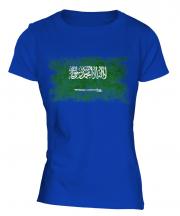 Saudi Arabia Distressed Flag Ladies T-Shirt