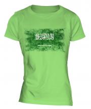 Saudi Arabia Distressed Flag Ladies T-Shirt