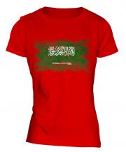 Saudi Arabia Distressed Flag Ladies T-Shirt