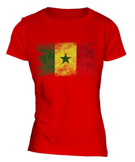 Senegal Distressed Flag Ladies T-Shirt