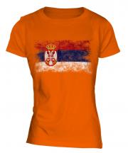 Serbia Distressed Flag Ladies T-Shirt