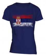 Serbia Distressed Flag Ladies T-Shirt