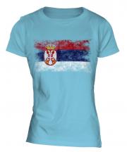 Serbia Distressed Flag Ladies T-Shirt