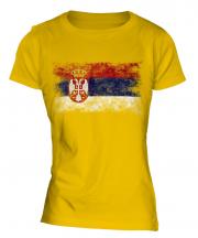 Serbia Distressed Flag Ladies T-Shirt