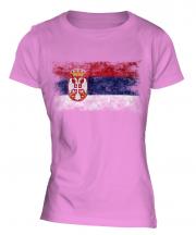 Serbia Distressed Flag Ladies T-Shirt
