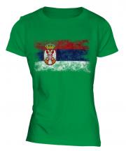 Serbia Distressed Flag Ladies T-Shirt
