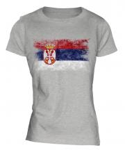 Serbia Distressed Flag Ladies T-Shirt