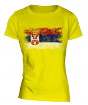 Serbia Distressed Flag Ladies T-Shirt