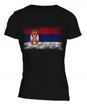 Serbia Distressed Flag Ladies T-Shirt