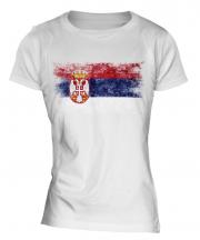 Serbia Distressed Flag Ladies T-Shirt