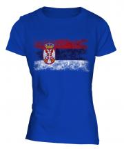 Serbia Distressed Flag Ladies T-Shirt