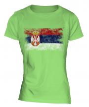 Serbia Distressed Flag Ladies T-Shirt