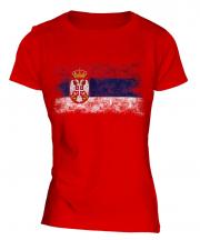 Serbia Distressed Flag Ladies T-Shirt