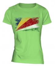 Seychelles Distressed Flag Ladies T-Shirt
