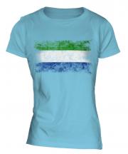 Sierra Leone Distressed Flag Ladies T-Shirt