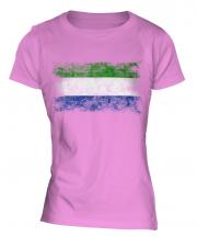 Sierra Leone Distressed Flag Ladies T-Shirt