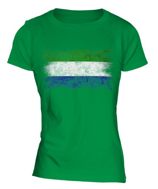 Sierra Leone Distressed Flag Ladies T-Shirt