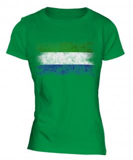 Sierra Leone Distressed Flag Ladies T-Shirt