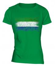 Sierra Leone Distressed Flag Ladies T-Shirt