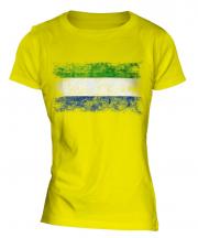 Sierra Leone Distressed Flag Ladies T-Shirt