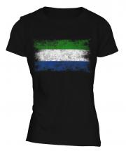 Sierra Leone Distressed Flag Ladies T-Shirt