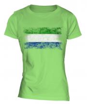 Sierra Leone Distressed Flag Ladies T-Shirt