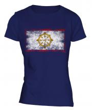 Sikkim Distressed Flag Ladies T-Shirt