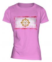 Sikkim Distressed Flag Ladies T-Shirt
