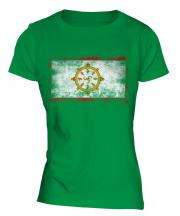 Sikkim Distressed Flag Ladies T-Shirt