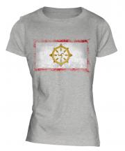 Sikkim Distressed Flag Ladies T-Shirt