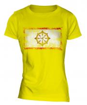 Sikkim Distressed Flag Ladies T-Shirt