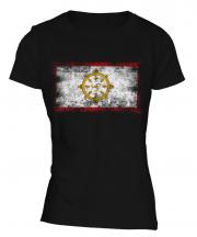 Sikkim Distressed Flag Ladies T-Shirt
