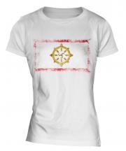 Sikkim Distressed Flag Ladies T-Shirt