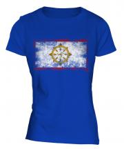 Sikkim Distressed Flag Ladies T-Shirt