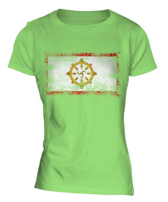 Sikkim Distressed Flag Ladies T-Shirt