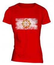 Sikkim Distressed Flag Ladies T-Shirt