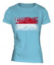 Singapore Distressed Flag Ladies T-Shirt