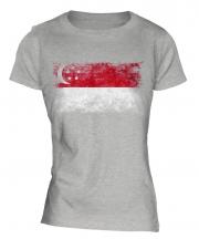 Singapore Distressed Flag Ladies T-Shirt
