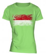 Singapore Distressed Flag Ladies T-Shirt