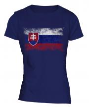 Slovakia Distressed Flag Ladies T-Shirt