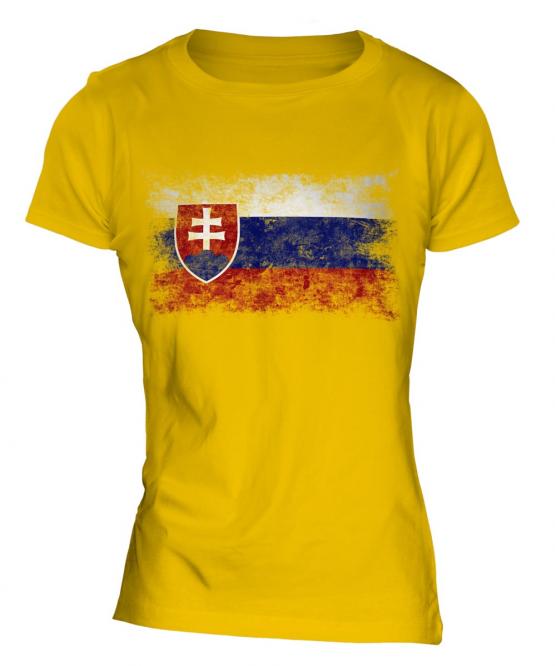Slovakia Distressed Flag Ladies T-Shirt