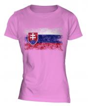 Slovakia Distressed Flag Ladies T-Shirt