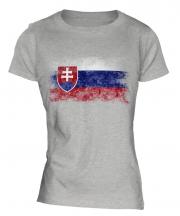 Slovakia Distressed Flag Ladies T-Shirt