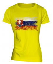 Slovakia Distressed Flag Ladies T-Shirt